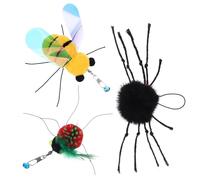 HOLIDYOYO Lot de 3 Recharges Jouets Chat Plume Interactifs Doux en Peluche, Format Petit, pour Divertissement Intérieur, Accessoires Remplacement pour Chats D’intérieur et Chatons