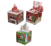 HOLIDYOYO Lot de 3 sets de Boîtes à Billets pour Espèces de Noël en Papier Tirelires Surprises à Tirer Soi-Même Accessoires Festifs Réutilisables pour Fêtes de Fin d'Année et Présents de