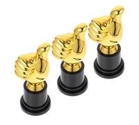 HOLIDYOYO Lot de 3 Trophées en Plastique Doré Pouce Levé Mini Récompenses pour Garçon et Filles Coupes de Trophée pour Basketball et Danse de Fête et Encouragement Scolaire