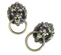 HOLIDYOYO Lot de 4 Poignées de Porte Lionceau en Alliage Petite Taille Finition Cuivre Brossé Poignées de Placard et Tiroir pour Meuble Accessoire Décoratif Cuisine et Armoire