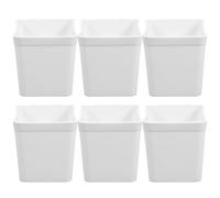 HOLIDYOYO Lot de 6 Bacs de Rangement pour Panneau Perforé Crochet, Plastique Blanc, Organisateur Mural pour Atelier, Garage, Bureau, la Cuisine - Stockage Multifonction D’outils