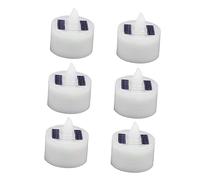 HOLIDYOYO Lot De 6 Bougies LED Solaires Étanches, Lampe Électrique Décorative Jaune, Dimension 3,6x3,7 Cm, Basse Consommation, Ambiance Romantique Intérieure Et Extérieure