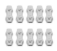 HOLIDYOYO Lot de 6 Clips Câbles Duplex M6 en Acier Inoxydable Antirouille Pinces à Double Câble Clips Robustes pour Fixation Sécurisée en Extérieur et Manutention