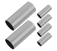 HOLIDYOYO Lot de 6 Manchons Métalliques E14 en Chrome pour Douilles de Lampe Supports pour Plafonniers et Suspensions Diamètre 25 MM X Longueur 60 MM Cache-Bougies Décoratifs pour