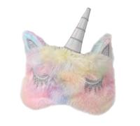 HOLIDYOYO Masque de Sommeil Licorne Coloré Cache Oeil Doux et Confortable et Filles Œillères Occultantes Peluche pour Sommeil Réparateur la Lumière