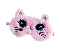 HOLIDYOYO Masque de Sommeil Peluche pour Garçon et Filles Chat Rose, Bandeau Doux Ajustable, Confortable et Occultant, pour Sieste, Maison et Voyage, Protection Yeux Nuit, Présent Garçon