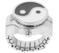 HOLIDYOYO Montre-Bague en Métal Design Huit Trigrammes Taille Ajustable Montre Doigt Style Décontracté Accessoire Élégant et Pratique Lecture de L’Heure