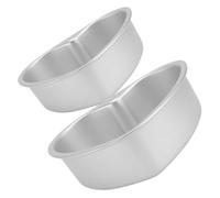 HOLIDYOYO Moule à Gâteau en Alliage d'Aluminium de Cœur 3 Pouces et 4 Pouces Fond Amovible Antiadhésif 2 Pièces Ustensile de Pâtisserie pour Cuisson Maison et Desserts
