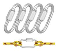 HOLIDYOYO Mousquetons Robustes M5 en Acier Inoxydable 304 Lot de 10, Fermoirs pour Escalade, Camping, Randonnée, Porte-Clés Suspendre D’Accessoires Extérieurs
