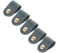 HOLIDYOYO Organisateur de Câbles 5 Pièces Cuir Artificiel Vert Foncé Attaches pour Câbles Électronique et Microphone Pratique pour Bureau et Voyage