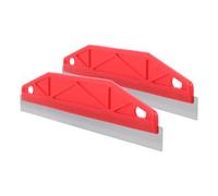 HOLIDYOYO Outil de Protection de Bordure en Acier Inoxydable Rouge, Lot de 2, Guide de Coupe et Protège-peinture pour Plinthes, Outil Polyvalent pour Peinture Murale et Pose de Papier