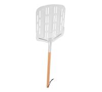 HOLIDYOYO Pelle à Pizza Aluminium Perforée avec Manche Amovible Antidérapant pour Servir Aliments Outil de Cuisson Professionnel pour Maison Restaurant et Pizzeria