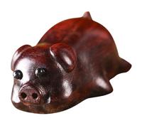 HOLIDYOYO Pendentif Artisanal en Bois Précieux pour Porte-Clés - Ornement Suspendu Cochon du Zodiaque - Figurine Décorative en Bois Naturelle Breloque Décorative pour Paquet et Clé