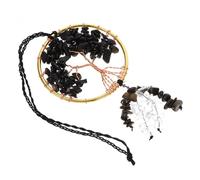 HOLIDYOYO Pendentif pour Noël et Anniversaire en Pierre Naturelle pour Voiture Arbre de Vie Noir Décoration Artistique et Pratique, Accessoire Suspendu