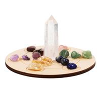 HOLIDYOYO Planche de Divination Pierres Naturelles et Cristaux D'améthyste en Bois Décor Mystique pour Librairies et Fêtes