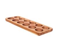 HOLIDYOYO Plateau En Bois Pour 12 Supports De Rangement De Cuisine Présentoir De Comptoir Élégant Incassable Fabriqué En Bois D'acacia