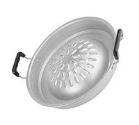 HOLIDYOYO Poêle à Griller Barbecue Coréen Multi-Usage en Aluminium Argenté | Poisson et Viande, Usage Camping ou Restaurant Intérieur, Nettoyage Facile