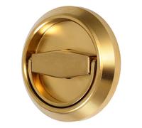 HOLIDYOYO Poignée de Porte Encastrée Ronde en Acier Inoxydable Doré Serrure Invisible à Anneau Coulissant Simple Face Verrou Portable pour Portes Coulissantes et Meubles Usage Intérieur