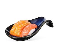 HOLIDYOYO Porte-cuillère en Céramique Émaillée Bleu Nuit, Support Ustensiles La Cuisine Polyvalent, Repose-cuillère pour Plan De Travail Et Plaque De Cuisson,