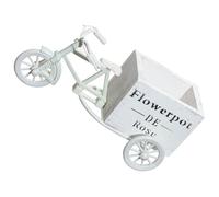 HOLIDYOYO Porte-Pot de Fleurs de Vélo Blanc, Support Multifonction Moyen pour Bureau et Mariage, Seau Créatif Décoratif, Porte-Stylo Champêtre, Décoration de Table Élégante et Stable