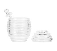 HOLIDYOYO Pot à Miel Transparent 265 Ml avec Doseur Intégré et Tige Mélangeuse en Plastique Cuisine Distributeur Pratique Multifonction pour Miel Confiture et Épices Rangement Hygiénique