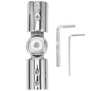 HOLIDYOYO Raccord d'angle Articulé en Acier Inoxydable 19 Mm pour Tringle à Rideaux, Connecteur Coudé Réglable 90-180°, Finition Brillante, pour Porte Fenêtres