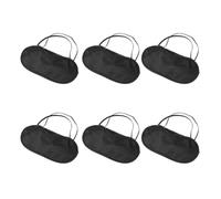HOLIDYOYO Repos cache-œil de voyage, lot de 6, noir, polyester et éponge, s'adapte à presque toutes les tailles de tête, pour train et maison