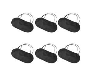 HOLIDYOYO Repos cache-œil de voyage, lot de 6, noir, polyester et éponge, s'adapte à presque toutes les tailles de tête, pour train et maison