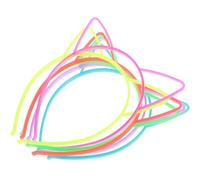 HOLIDYOYO Serre-tête oreilles de chat phosphorescents en plastique 6 pièces pour danse et activités de groupe, bandeaux lumineux confortables pour filles
