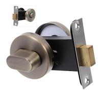 HOLIDYOYO Serrure Inox avec Indicateur Occupé Vacant pour Porte de Salle de Bain Verrou sans Clé Style Bronze Rétro Anti- Installation Facile pour Toilettes Publiques et Privées