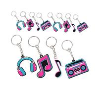 HOLIDYOYO Set de Porte-clés en PVC Lot de 12 Thème Note de Musique Solide et Coloré pour Fête Rétro Ambiance Festive ou Festival de Musique