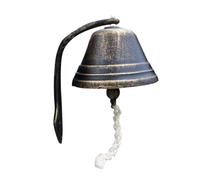 HOLIDYOYO Sonnette de Porte Rétro Fonte Bronze Petite Décorative pour Café et Intérieur Extérieur Cloche Murale Vintage avec Corde Sonore Claire
