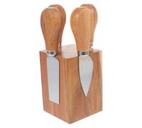 HOLIDYOYO Support pour Coupe-fromage en Bois de Pin Kaki, Bloc Porte-outils Magnétique Compact et Stable, Accessoire Cuisine Gain de Place pour Rangement et Organisation