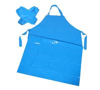 HOLIDYOYO Tablier Imperméable en Tpu Résistant à L'Huile avec Manches Bleu 110X80 CM Ensemble 2 Pièces Cuisine et Nettoyage Professionnel Protection Antitache et Étanche aux
