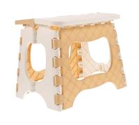 HOLIDYOYO Tabouret Pliant Portable Plastique Beige Grand Format Tabouret Antidérapant pour Salle de Bain Cuisine et Camping Siège Compact Facile à Transporter