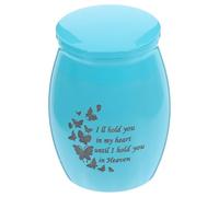 HOLIDYOYO Urne pour Cendres D’Animaux de Compagnie en Acier Inoxydable Petite Urne Souvenir Bleue Scellée Boîte à Souvenirs Compacte pour Cendres de Chiens et Chats Adaptée pour