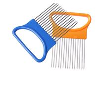 HOLIDYOYO Ustensile La Cuisine Fourchette à Oignon Aiguille à Oignon En Acier Inoxydable Manche Plastique Orange Support Pour Trancher La Cuisine
