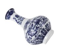HOLIDYOYO Vase Mural Demi-Forme en Céramique Bleu et Blanc Vintage