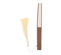 HOLIDYOYO Vierge Blanc Éventail Pliant en Papier de Riz et Bambou | Portable, Léger, Écriture et Peinture Lisses, Décoration Maison et Projets Créatifs