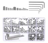 HOLIDYOYO Vis de Réglage sans Tête Inox 304, Assortiment 400 Pièces M3/M4/M5/M6/M8, Jeu de Vis Assorties pour Accessoires Salle de Bain, Poignées de Porte et Réparations Maison