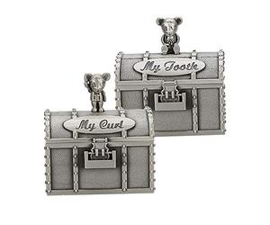 Holigie 1 par de joyeros para dientes de bebé, caja de colección de pelo con forma de ratón, adorno de artesanal, adorno de exquisito, caja de cofre del tesoro adornada para