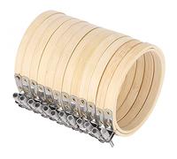Holigie 12 aros de bambú para bordar, 9 cm, 3,5 pulgadas, redondos de madera, ajustables, herramienta para manualidades, costura práctica, punto de cruz, manualidades