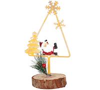 Holigie Adorno de Navidad, Lindo Papá Noel, decoración de Metal, Madera, trípode, de vacaciones, Para Navidad, decoración Del hogar, decoración Del hogar, boda, Fiesta