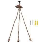 Holigie Corde de chanvre Pendante Cordon d'éclairage de suspension réglable vintage avec 3 bases d'ampoule E27 pour la chambre de chambre à coucher du salon DÉCOR DE RETRAUX 1,5 m de