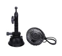 Holigie Ventilateur à ventouse USB avec moteur silencieux et 3 vitesses, ventilateur de refroidissement à tête réglable à 360°, puissance 10 W, matériau ABS, ventilateur portable pour (Short Length)