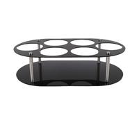 Holigie Water Bottle Organizer, Large Water Bottle Organizer for Cup Acrylic Stable Cup Bottle Storage Rack Hold 6 Bottles for Kitchen Countertop (Black)