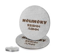 HOLIHOKY Lot de 2 filtres à expresso Puck Screen 54 mm, 1,0 mm/1,7 mm d'épaisseur, avec boîte de rangement en acrylique, réutilisables, pour porte-filtre Sage 54 mm, acier inoxydable 316 150 μm