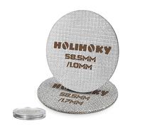 HOLIHOKY Lot de 2 filtres à expresso Puck Screen 58 mm, 1,0 mm/1,7 mm d'épaisseur, avec boîte de rangement en acrylique, réutilisables, pour porte-filtre de 58 mm, en acier inoxydable 316 150 μm