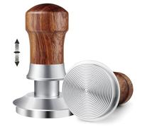 HOLIHOKY Presse-café 54 mm, presse-café à pression de pression de 30 lbs avec fond ondulé en acier inoxydable 304, pression constante à double ressort, pour porte-filtre Sage 54 mm, poignée en bois de