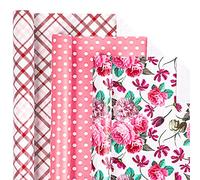 Holijolly Flower Packaging Paper roll - mini - roll - St Valentin, Mother's Day, wedding rose/dot/treillis - 43,2 * 305 CM - 3 Rolls (42,5 m²)